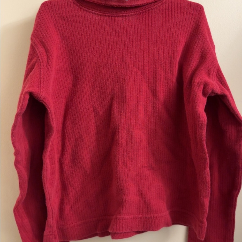 Cozy Red Girls Long Sleeve Top